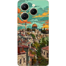 Tecno Spark 20 Pro Uyumlu Özgür Filistin Ve Kubbetüs Sahra Baskılı Silikon Kılıf Renkli