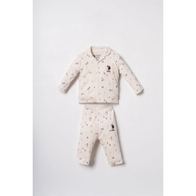U.S. Polo Assn. Erkek Bebek Falling Leaves Beyaz Gömlek Pijama Takımı Usb3103-c-v1 Usb3103-c-v1