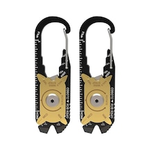 Lemestar 2'li Takım 20 Fonksiyonlu Çok Amaçlı Karabina Anahtarlık - Kampçılık, Bisiklet Ve Acil Durumlar İçin Pratik Çözüm