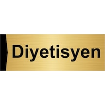 Diyetisyen 10x20cm Altın Renk Metal Yönlendirme Levhası
