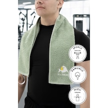 Sporcu Antrenman Havlusu Gym Fitness Plates Boks Tenis Spor Havlu Yeşil