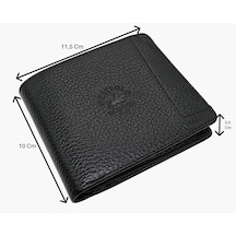 Westpolo Hakiki Deri Kağıt Para Ve Bol Kart Bölmeli Slim Unisex Cüzdan - Siyah Siyah