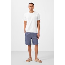 Tommylife Kot Lacivert Standart Fit Dokuma Hafif Esnek Chino Erkek Şort - 81293 Kot Laci