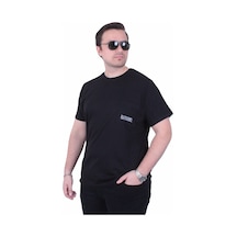 Moc Grande Mocgrande Erkek Büyük Beden Sıfır Yaka Tişört Cepli 26145 Sıyah Siyah