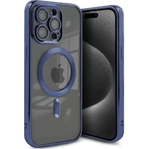 Newface Apple iPhone Uyumlu 15 Pro Kılıf Kross Magneticsafe Kapak - Lacivert Diğer
