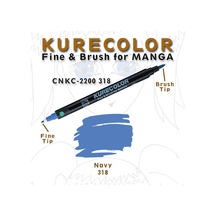 Zig Kurecolor Fine & Brush For Manga Çizim Kalemi 318 Navy