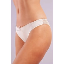 Golshan 141-011 Gala Kadın Saten Dantel Detaylı Fantezi Mini Slip & Külot Ten