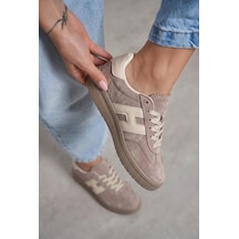 V.S.H Velvet Kadın Vizon Desenli Kadın Retro Spor Ayakkabı Te03-2450