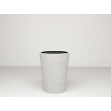 Nuano Consept Sina Serisi Yuvarlak Saksı Beyaz 50x50