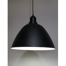 Riolight Retro Siyah Içi Beyaz Tekli Metal Sarkıt Çap:28Cm
