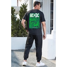 Uyguntarz Unisex Acdc Baskılı 2'li Eşofman Takımı Siyah