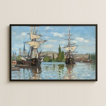 Monet Rouen'de Tekneler Pvc Tablo - Deniz Ve Yelkenli Temalı Sanat