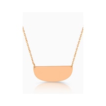 Kuyumcudukkani Zincirli"yarım Yuvarlak Plaka"figürlü Kolye-37086-r Rose Gold