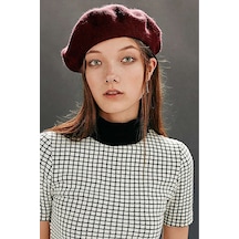 Eke Tekstil Bordo Fransız Ressam Avusturalya Yünü Keçe Bere Bordo