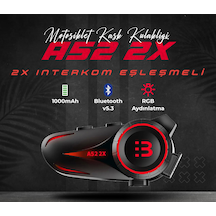 Motosiklet İntercom Seti 2 Kişi Bağlantılı Bluetooth V5.3 Rgb Kask Kulaklığı Yeni