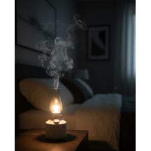 280 Ml Retro Tasarım Led Işıklı Usb Nemlendirici Aroma Difüzör - Lisinya Beyaz