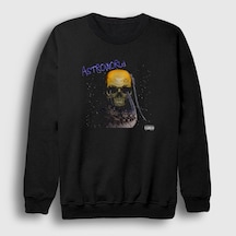 Presmono Unisex Skull Astroworld Travis Scott Sweatshirt Siyah