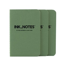 Inknotesbrand : Green Side No. I 60 Sayfa Not Defteri - 3'lü Set - 9 X 14 Cm - Çizgisiz
