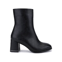 Tamer Tanca Kadın Suni Deri Siyah Deri Topuklu Bot 889 9203 Bn Bot Sk25-26 Sıyah Dr Siyah