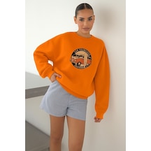 Benroma 3 İplik Penye Unisex San Francısco Baskılı Sweat Turuncu