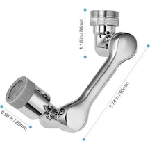 Bnl Ticaret 1080 Dönebilen Akrobat Musluk Başlığı - Robotik Kol Mutfak Ve Banyo Lavabo Ucu, Su Tasarruflu Çift Modlu Beyaz