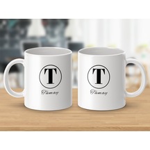 Tümay İsimli Kupa Bardak, Harfli Bardak, Hediye Kupa Bardak, Kahve Kupa Bardak Beyaz