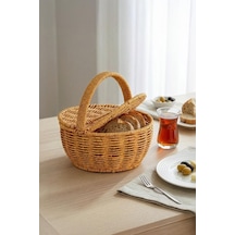 Yuvarlak Hasır Rattan Mini Kulplu Organizer Sepet - Bb6068 Diğer