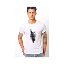 Skull Baskılı Beyaz Erkek Tshirt