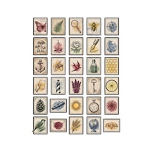 30 Adet Vintage Doğa Ve Posta Pulu Sticker Seti - Ajanda Scrapbook Defter İçin Çok Renkli