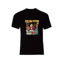 Stoned&Fame Sick Sad Fiction Unisex T-shirt SIYAH