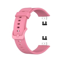 Huawei Fit Uyumlu Sport Design Jel Silikon Kordon, Koyu Pembe, Sökme-takma Aparatlı