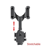 İç Araç Dikiz Aynası Telefon Tutucu Evrensel Cep Telefonu Gri Siyah