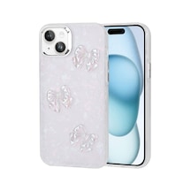 Apple Uyumlu iPhone  14 Kılıf Kabartma Figürlü Parlak Zore Eralli Silikon Kapak