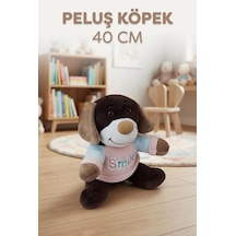Uyku Ve Oyun Arkadaşım Peluş Smile Köpek Koyu Kahverengi 40cm
