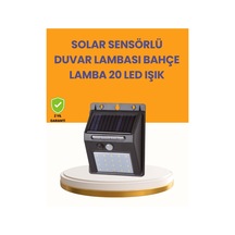20 Led Güneş Enerjili Hareket Sensörlü Dış Mekan Duvar Lambası Çr