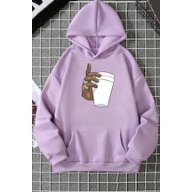 Uyguntarz Tupac Coffee Baskılı Sweatshirt Lila