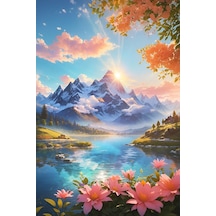 Renkli Baskılı Sayılarla Boyama Hobi Seti Çerçeveli 50x65 Cm: Gün Doğumu