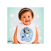 Bluey Keten Bebek Mama Önlüğü Yumuşak - Emici - Yıkanabilir - Özel Tasarım P019 Çok Renkli