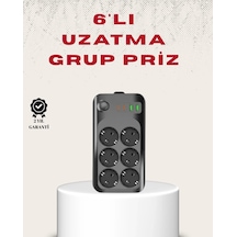 Ceylan Adam 6 Lı Grup Priz Termal Korumalı Usb Type-c Çoklu Priz 2 Metre Kablo Standart
