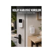 Astraltech Hd Kameralı Beyaz Görüntülü Kapı Zili Çift Yönlü Sesli Wi-fi Akıllı Kapı Zili Tek Renk