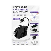 Mucit Home Makaralı Tüm Telefonlara Uyumlu Şarj Aleti Yavaşça Çek Bırak Uzayabilen Tasarım Cep Tipi renkli