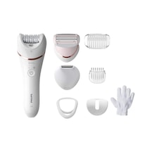 Philips Epilasyon Cihazı, Islak Ve Kuru Kablosuz Kullanım, Led Işık, Ekstra Geniş Başlık, Hassas Bölge Ve Düzeltme Başlığı, Bikini Tarağı, 7 Aksesuar Dahil, Beyaz Renk, Bre720/05 Sku: Mır869001039048