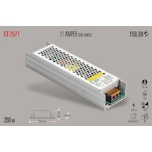 Cata Ct-2577 21 Amper Slim Şerit Led Trafosu 250 Watt - Fansız (454853804)