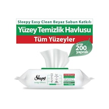Sleepy Easy Clean Beyaz Sabun Katkılı Yüzey Temizlik Havlusu 200 Yaprak Tekli