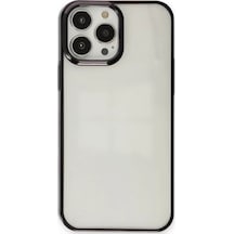 Newface Apple İphone 13 Pro Max Kılıf Element Silikon - Siyah Şeffaf