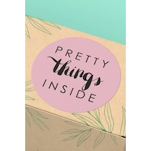 Pretty Things Inside Hediye Kargo Paketleme Sticker 3x3cm St2111 Çok Renkli