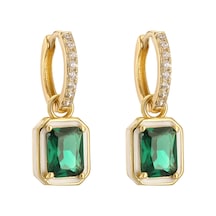 Hecheng Renkli Zirkon Küpe, 18k Altın Kaplama, Kadın Takısı Gül Altın Renk Chına12sekonder Bakır