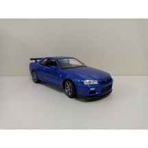 Nissan Skyline Gtr R34 Blue 1 24 Ölçek Model Araba