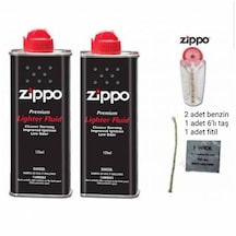 Zippo Benzin + Zippo Çakmak Taşı + Zippo Fitil 4'Lü Set