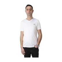 Lumberjack Ct104 Pes V T-sh 5f V Yaka Kırık Beyaz Erkek Kısa Kol T-shirt 101939404 Ekru